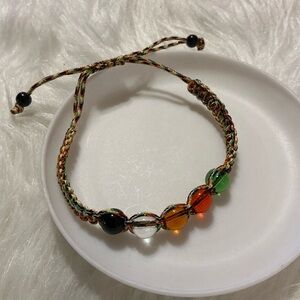 Adjustable string colorful bead unisex bracelet